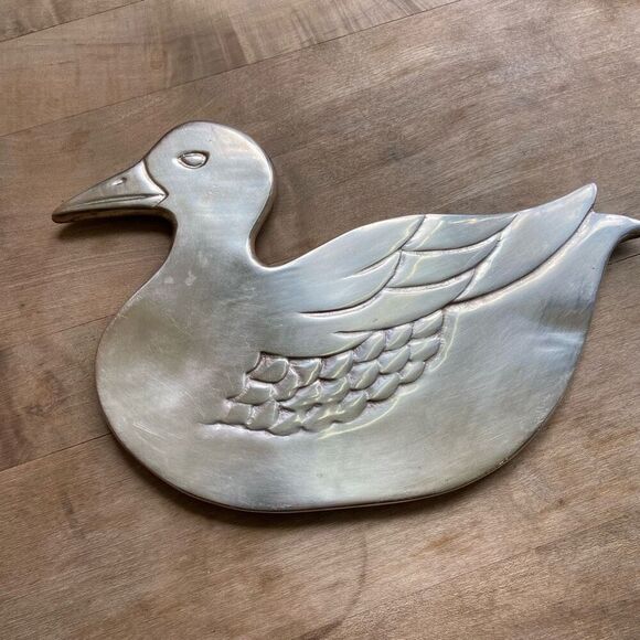 Vintage 60s MCM Mid-Century Modern Brass Duck Trivet - Picture 6 of 6